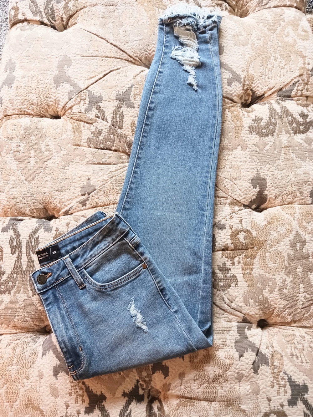 Just Black Denim Jeans/Just Black Denim Ripped Frayed Hem Skinny Jean - Picture 5 of 9